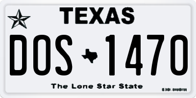 TX license plate DOS1470