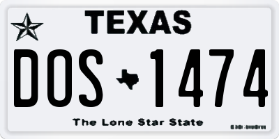 TX license plate DOS1474