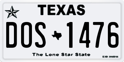 TX license plate DOS1476