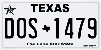 TX license plate DOS1479