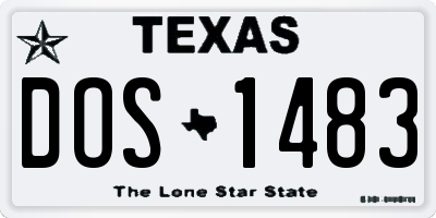 TX license plate DOS1483