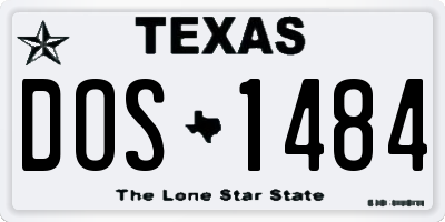 TX license plate DOS1484