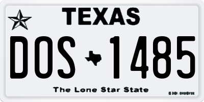 TX license plate DOS1485