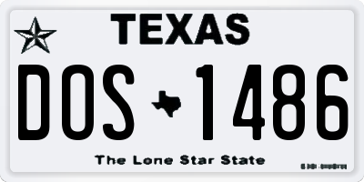 TX license plate DOS1486