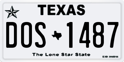 TX license plate DOS1487