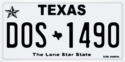 TX license plate DOS1490
