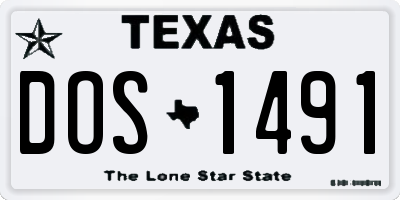 TX license plate DOS1491