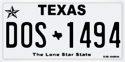 TX license plate DOS1494
