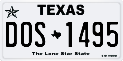 TX license plate DOS1495