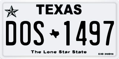 TX license plate DOS1497