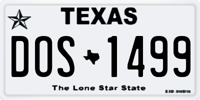 TX license plate DOS1499