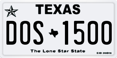 TX license plate DOS1500