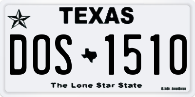 TX license plate DOS1510