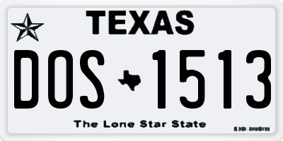 TX license plate DOS1513