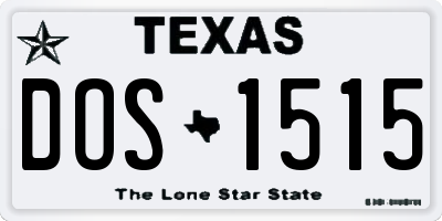 TX license plate DOS1515