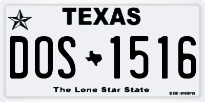 TX license plate DOS1516