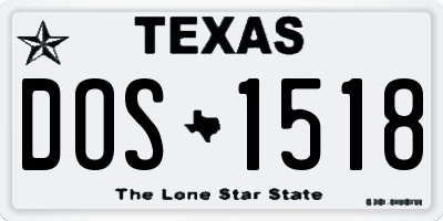 TX license plate DOS1518