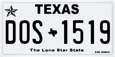 TX license plate DOS1519