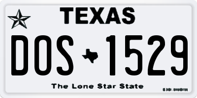 TX license plate DOS1529