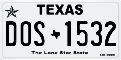 TX license plate DOS1532