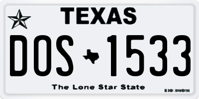 TX license plate DOS1533