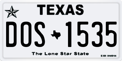 TX license plate DOS1535