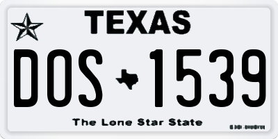 TX license plate DOS1539