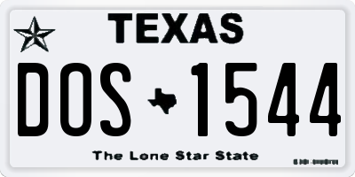 TX license plate DOS1544