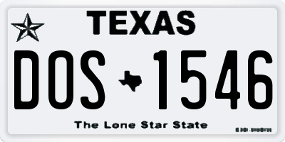 TX license plate DOS1546
