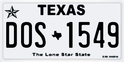 TX license plate DOS1549