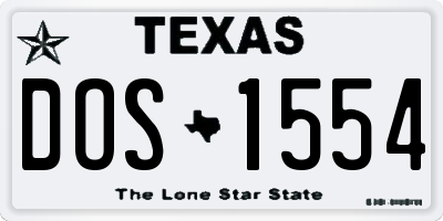 TX license plate DOS1554