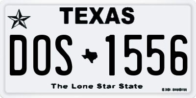 TX license plate DOS1556
