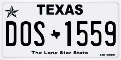 TX license plate DOS1559