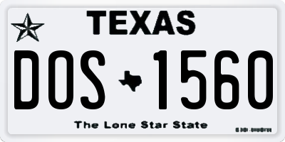 TX license plate DOS1560