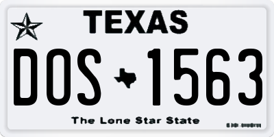 TX license plate DOS1563
