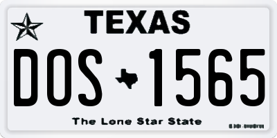 TX license plate DOS1565