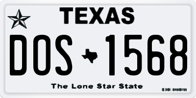 TX license plate DOS1568