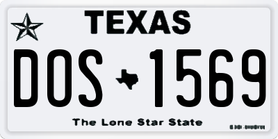 TX license plate DOS1569