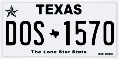 TX license plate DOS1570
