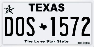TX license plate DOS1572