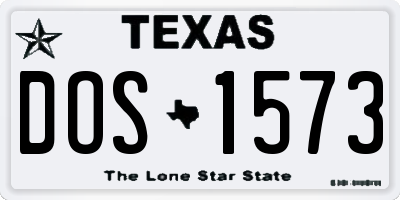 TX license plate DOS1573