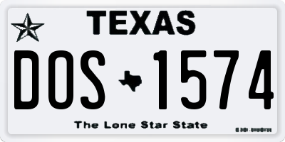 TX license plate DOS1574