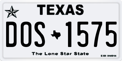 TX license plate DOS1575