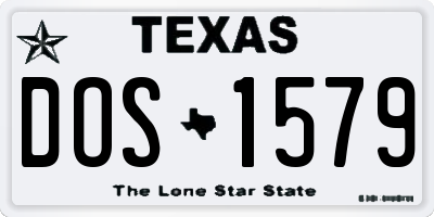 TX license plate DOS1579