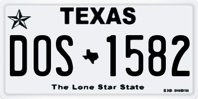 TX license plate DOS1582