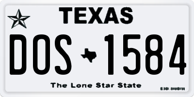 TX license plate DOS1584