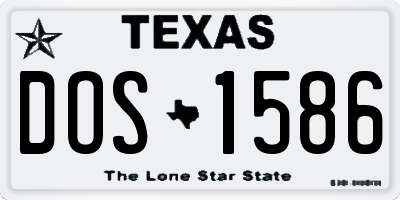 TX license plate DOS1586