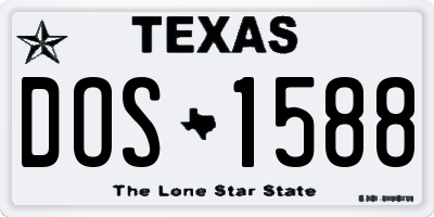 TX license plate DOS1588