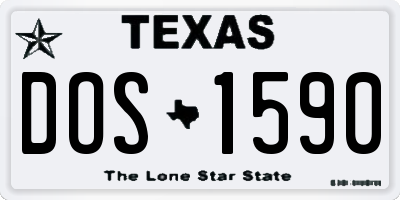 TX license plate DOS1590
