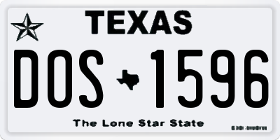 TX license plate DOS1596